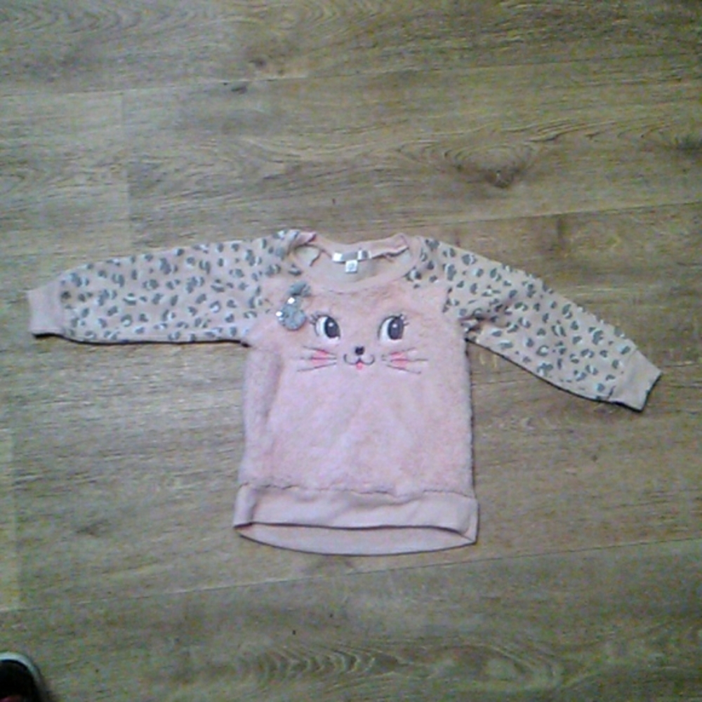 Pink toddler cat sweatshirt